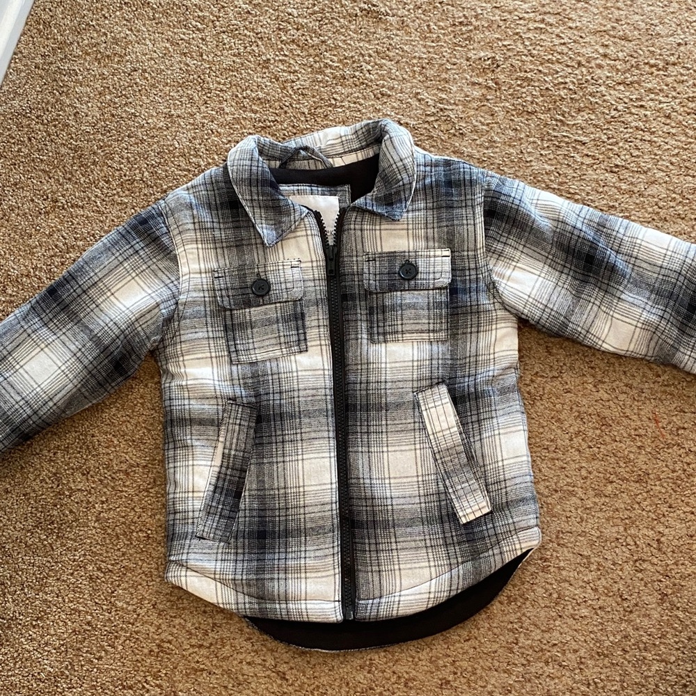 Fleece lined flannel jacket